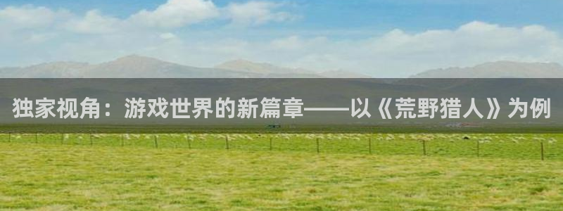 鼎点娱乐官方平台：独家视角：游戏世界的新篇章——以《荒野猎人